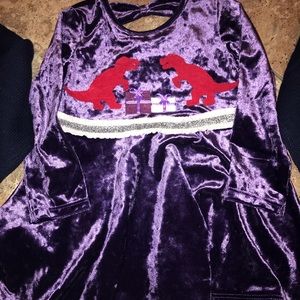 Christmas dinosaur dress